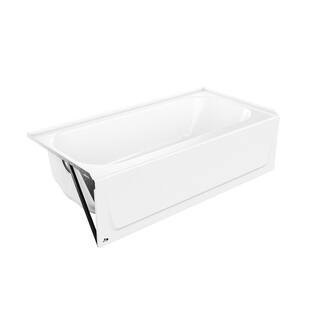 Bootz Industries Mauicast 60 in. x 30 in. Rectangular Alcove Soaking Bathtub with Left Drain in White 011-3445-00