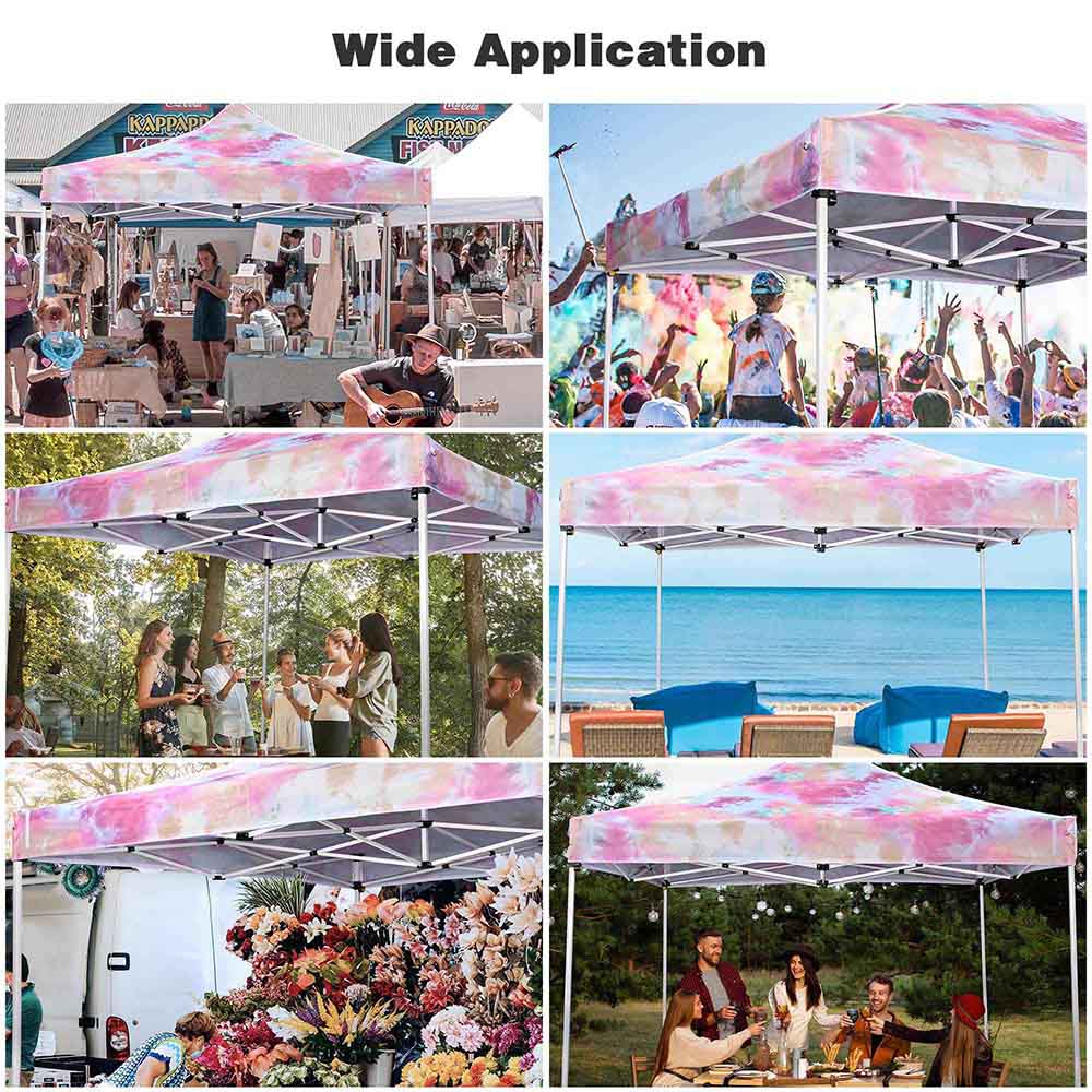 Yescom 10x10 Replacement Canopy Tie-dyed Pink (9.6'x9.6')