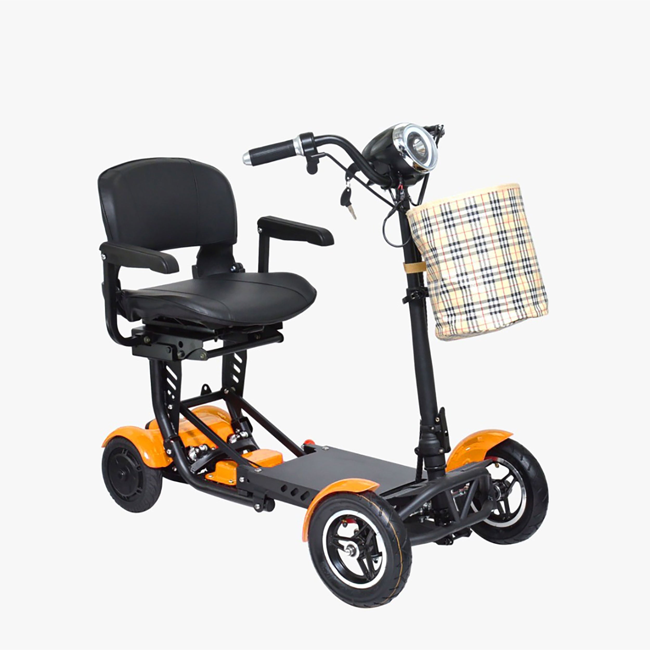 Compact Electric Mobility Scooter, Adjustable Wide Seat Armrests Handlebar