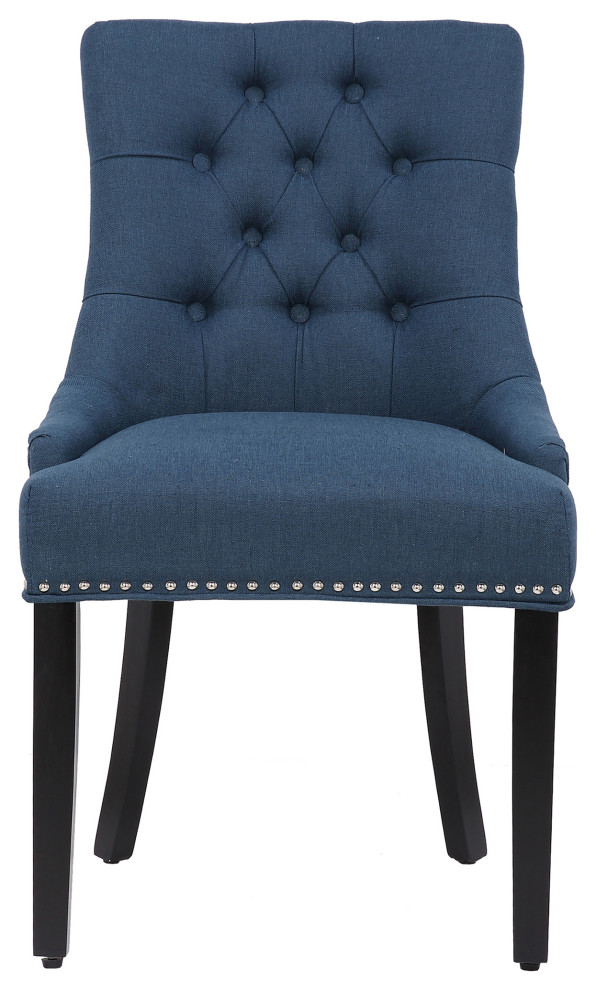 WestinTrends Upholstered Wingback Button Tufted Dining Chair  Glam Accent Chair   Transitional   Dining Chairs   by WestinTrends  Houzz