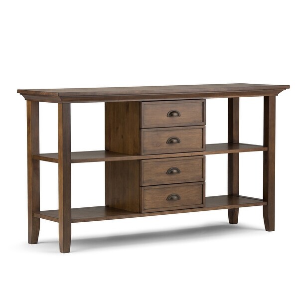 WYNDENHALL Mansfield SOLID WOOD 54 inch Wide Transitional Console Sofa Table - 54 W x 16 D x 30 H