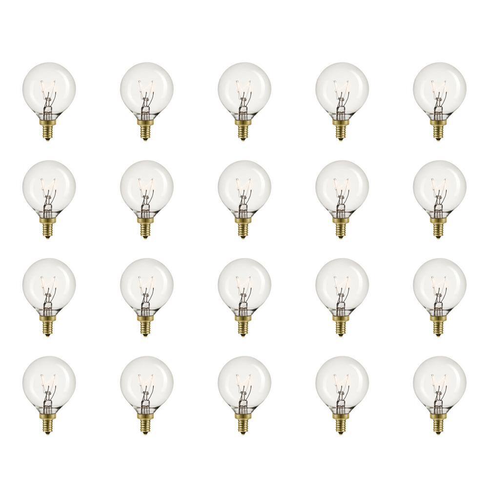 Globe Electric 5 Watt G12 Dimmable Vintage Edison Incandescent Light Bulb Warm Candle Light (20-Pack) 80261