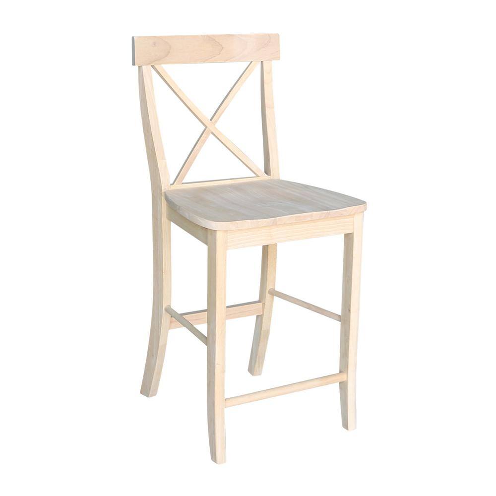 International Concepts 24 in. Unfinished Wood Bar Stool S-6132