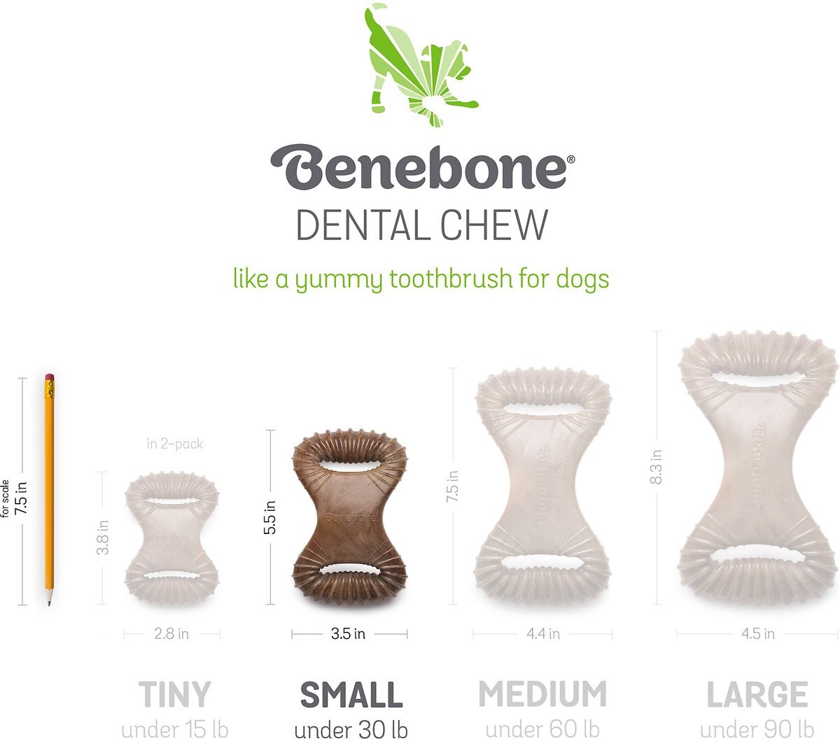 Benebone Peanut Butter Flavor Dental Tough Dog Chew Toy