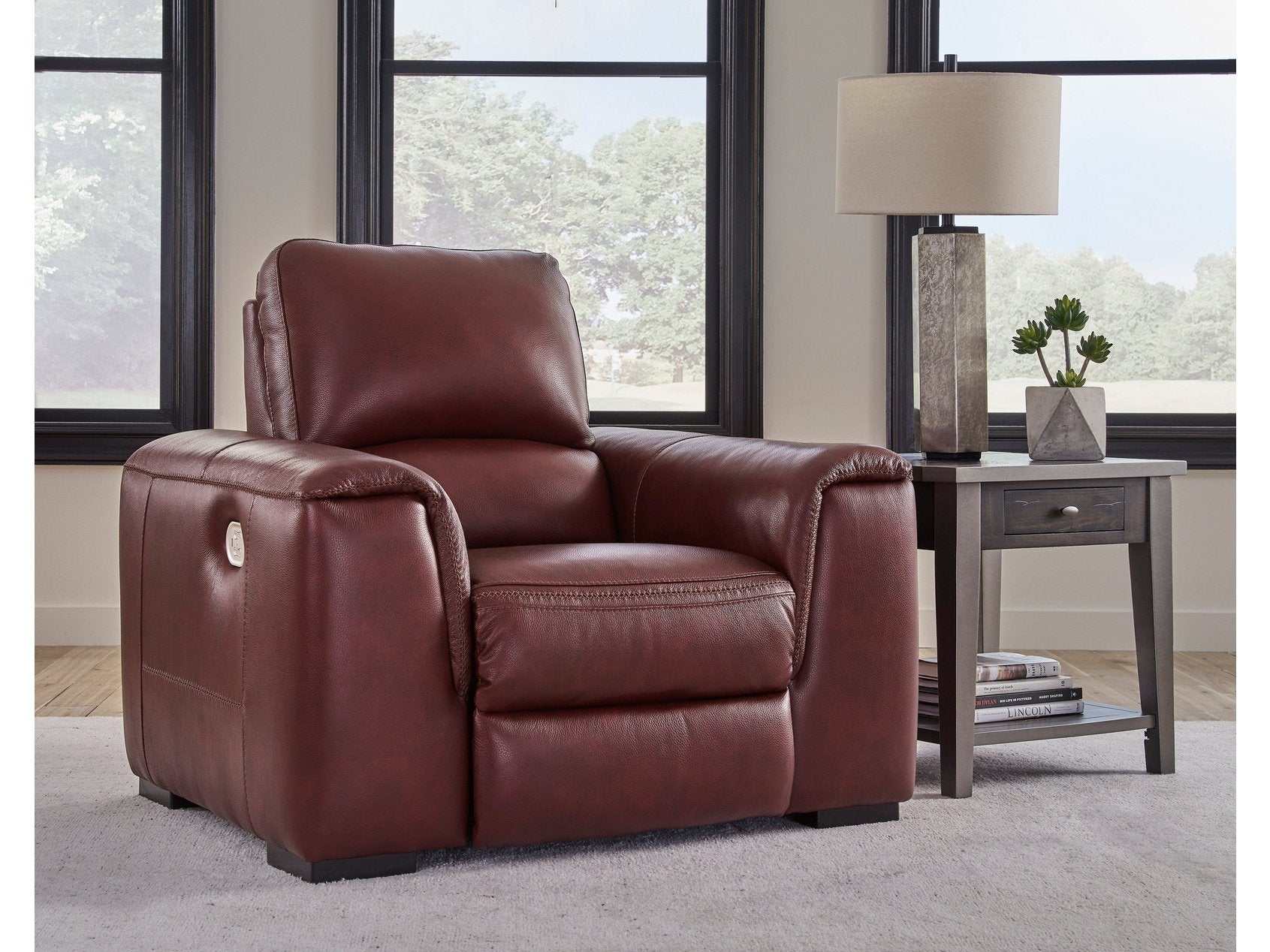 (Online Special Price) Alessandro Garnet Leather-match Power Recliner