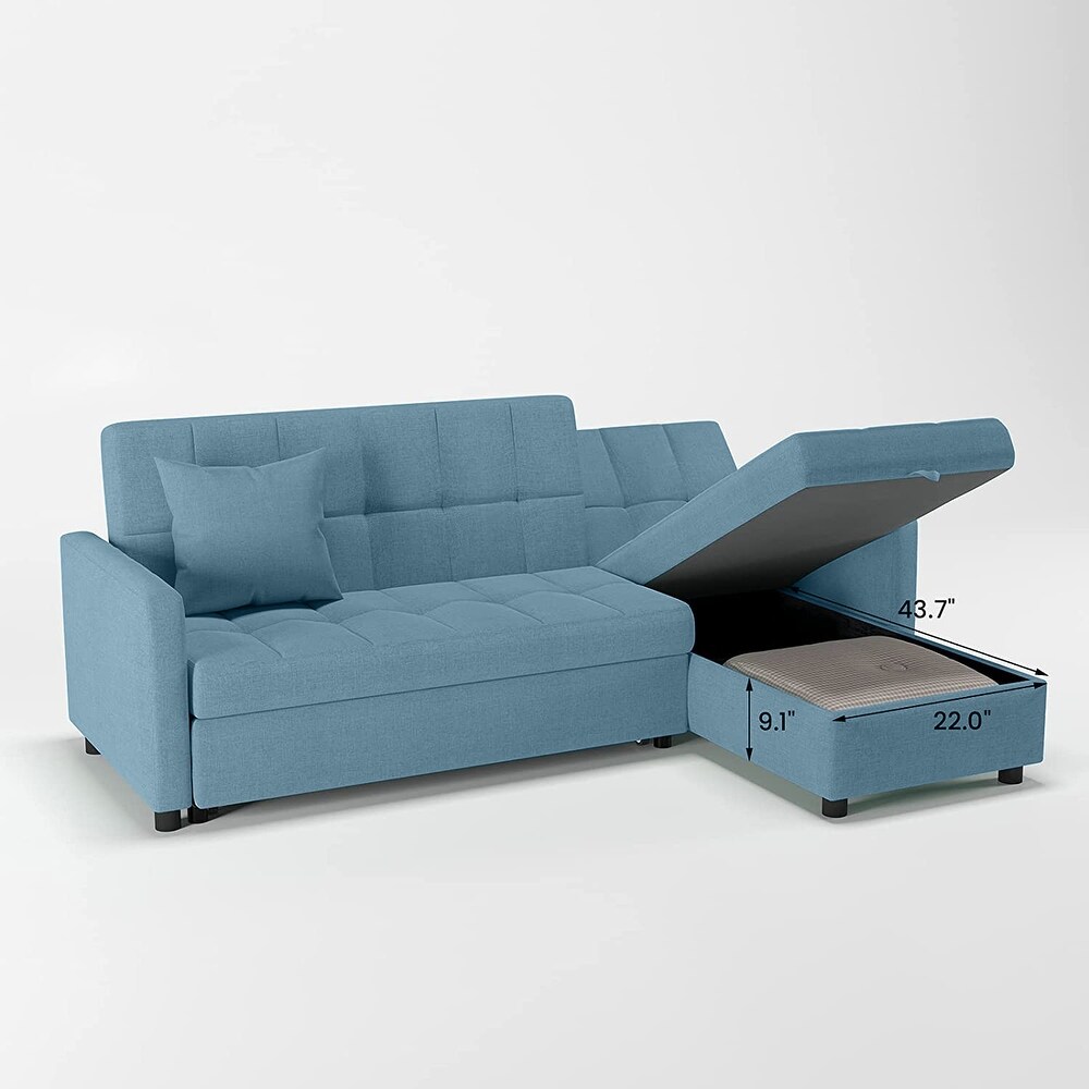 Reversible Sleeper Sectional Sofa with Storage Chaise