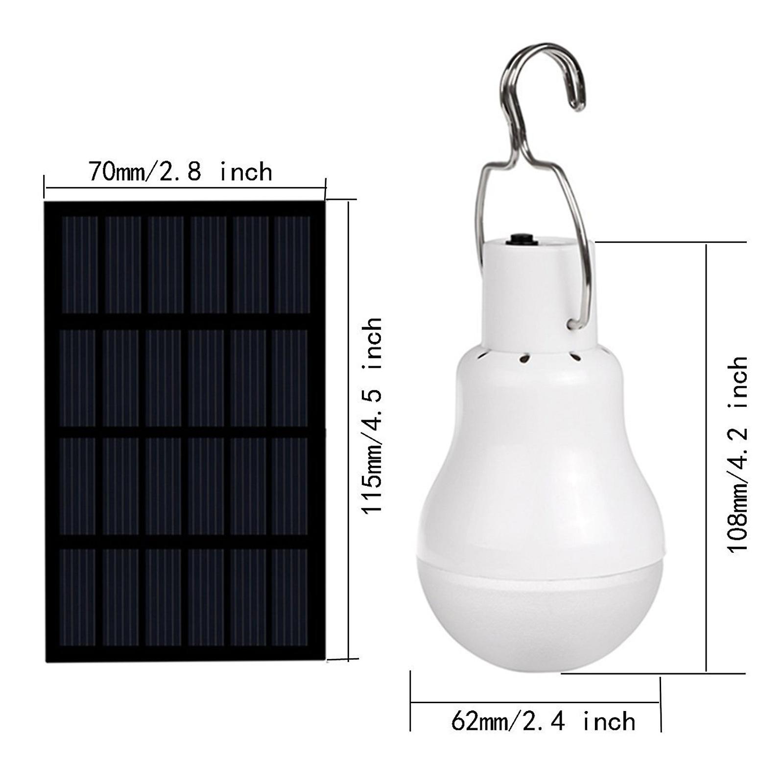 Solar-powered Led Bulb White Light Rechargeable Portable Outdoor Solar Lamp For Camping Fishing Night Emergency