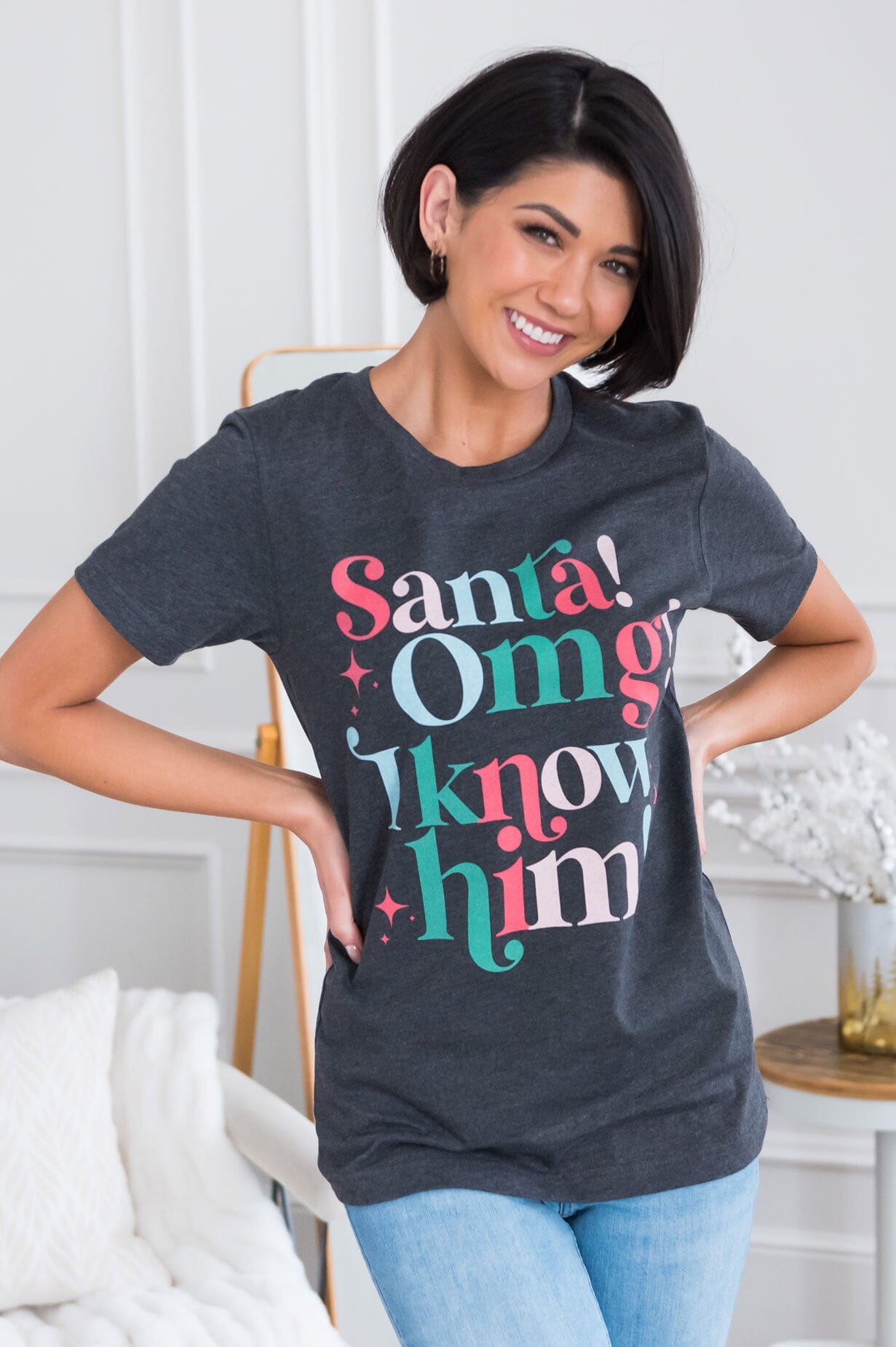 Santa OMG Modest Graphic Tee