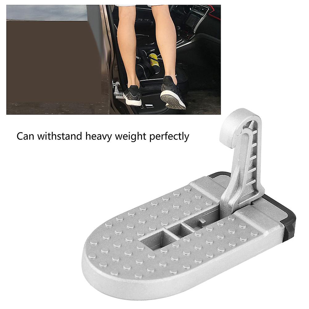 Aluminum Alloy Universal Car Suv Door Pedal Hook Pedal Folding Pedal Safety Hammer (silver)