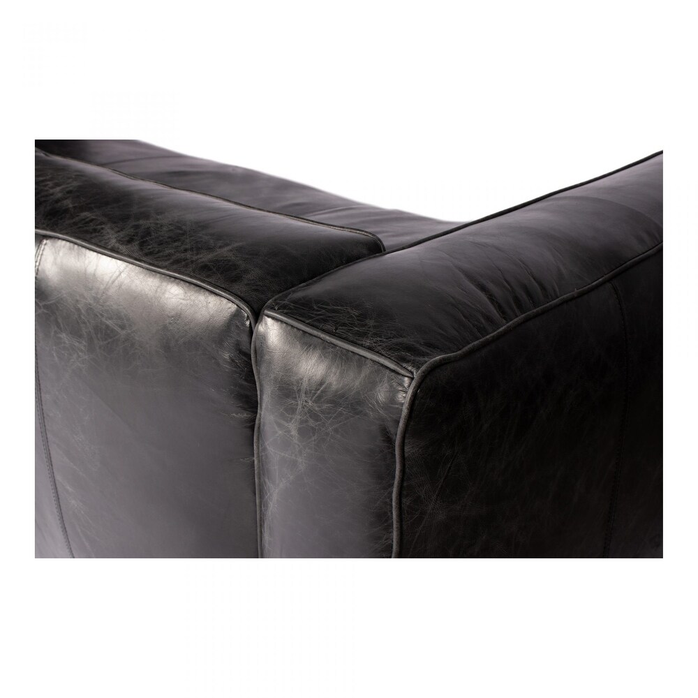 Macari Kial Modern Leather Square Arm Sofa