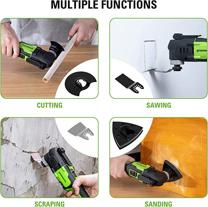 24V Drill/Driver， Multitool，  20pc Driving Set | Greenworks Tools