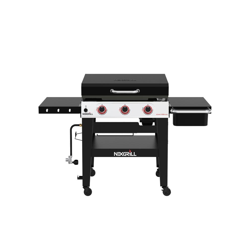 Nexgrill Daytona 3Burner 30 in Propane Gas Griddle in Black with Lid