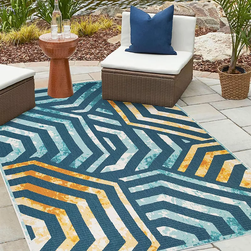 SUPERIOR Contemporary Geometric Indoor Outdoor Rug