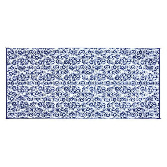 Camco 42841 Swirl Awning Leisure Mat   Blue 8' x 1...