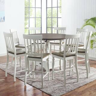 Steve Silver Joanna Ivory And Dark Oak 9-Piece Counter Height Dining Set JA59599PC