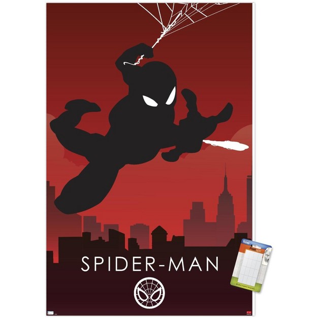 Trends International Marvel Heroic Silhouette Spider man Unframed Wall Poster Prints