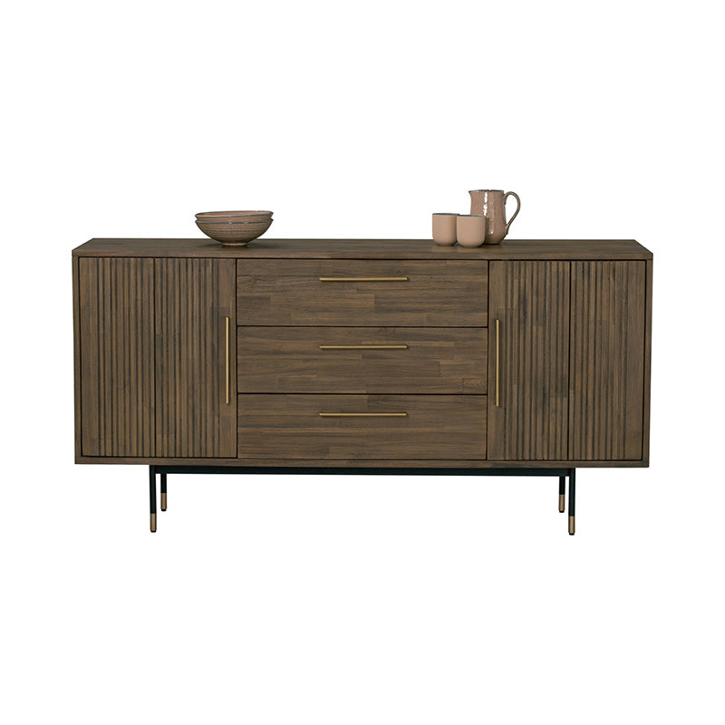 HAMILTON Sideboard Buffet Solid Acacia Wood 160cm - Toffee Colour