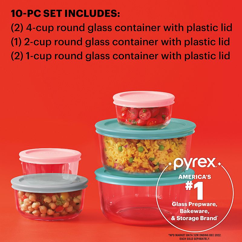 Pyrex Simply Store 10-piece Glass Storage Set with Lids