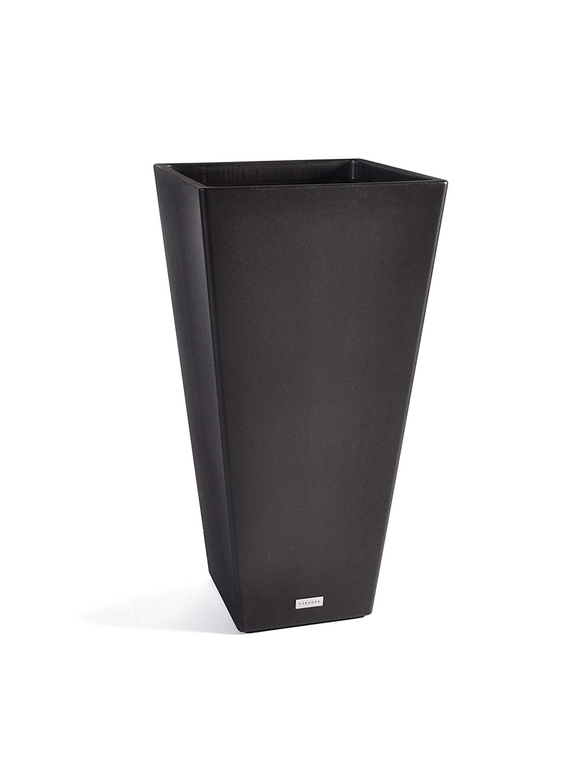 Veradek V-Resin Taper Tall Plastic Planter - Black - 30 in.