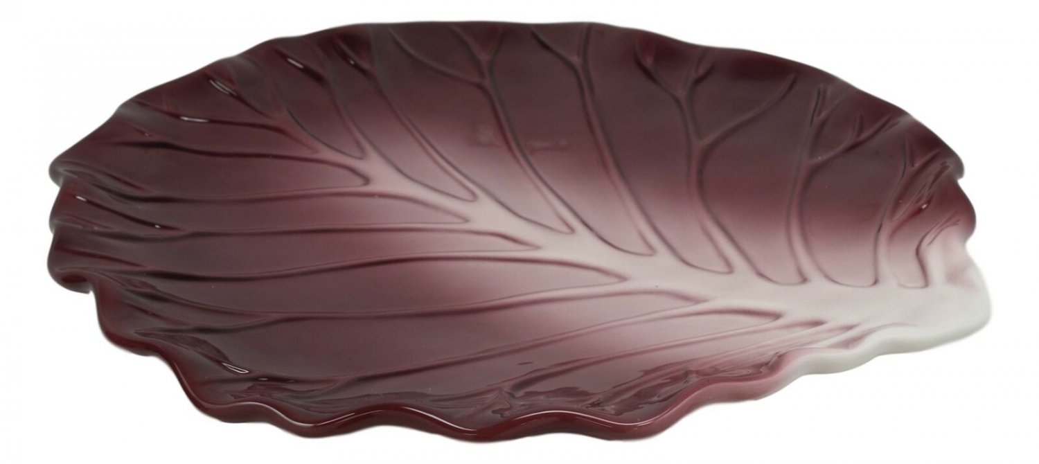 1 (12L) Kitchen Ceramic Fresh Red Cabbage Shaped Dinner Serving Plates Set Of 3 EBR02