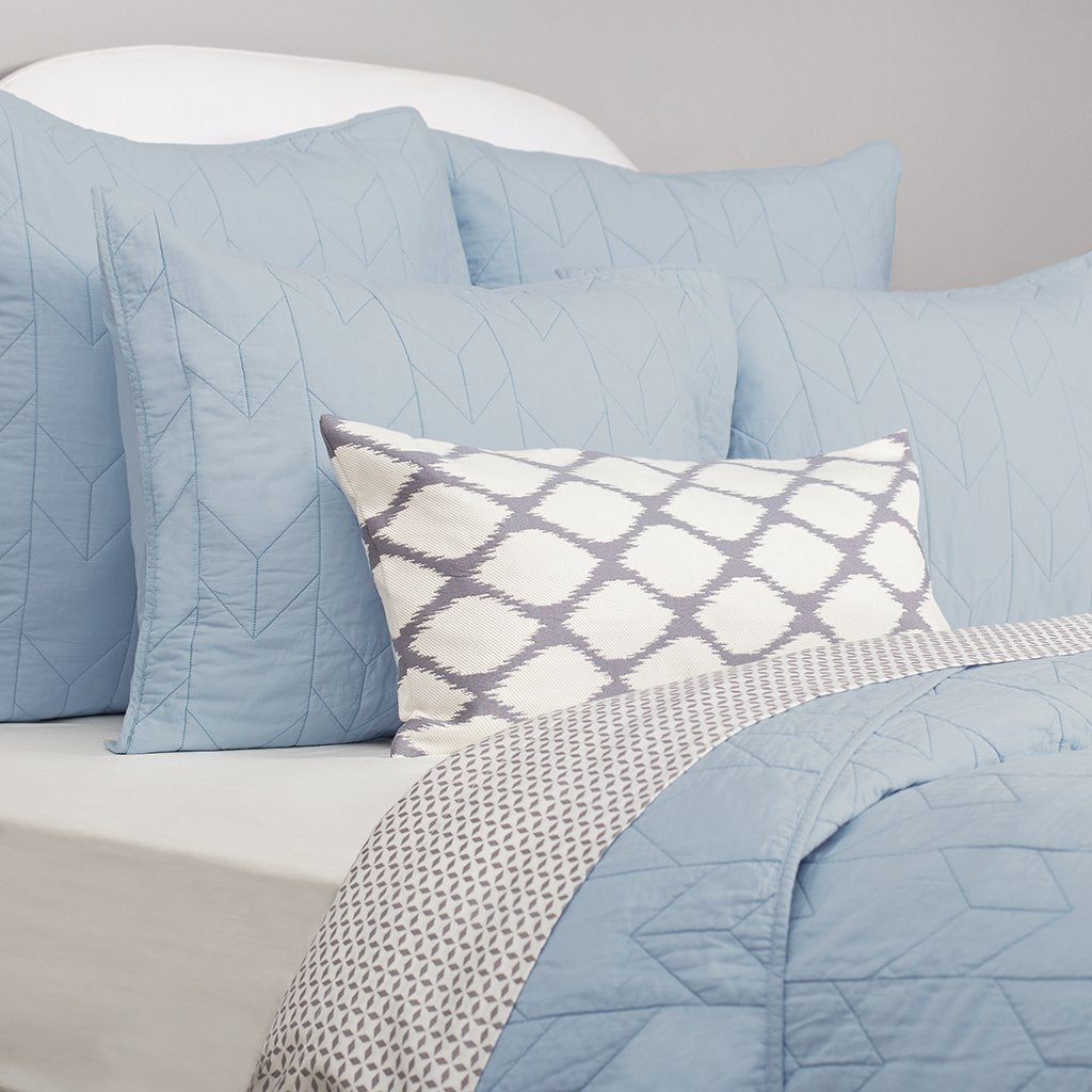 French Blue Chevron Quilt