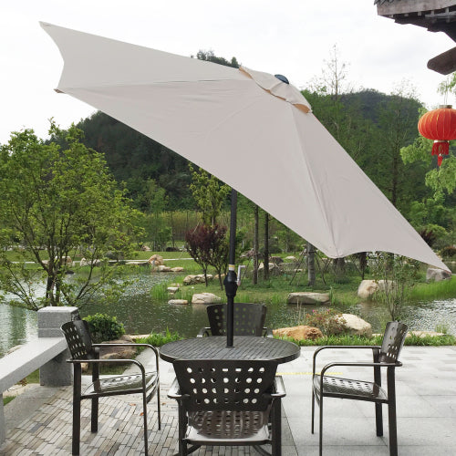 9ft Patio Umbrella Outdoor Portable Table Market Umbrella with Push Button Tilt/Crank Waterproof UV-proof