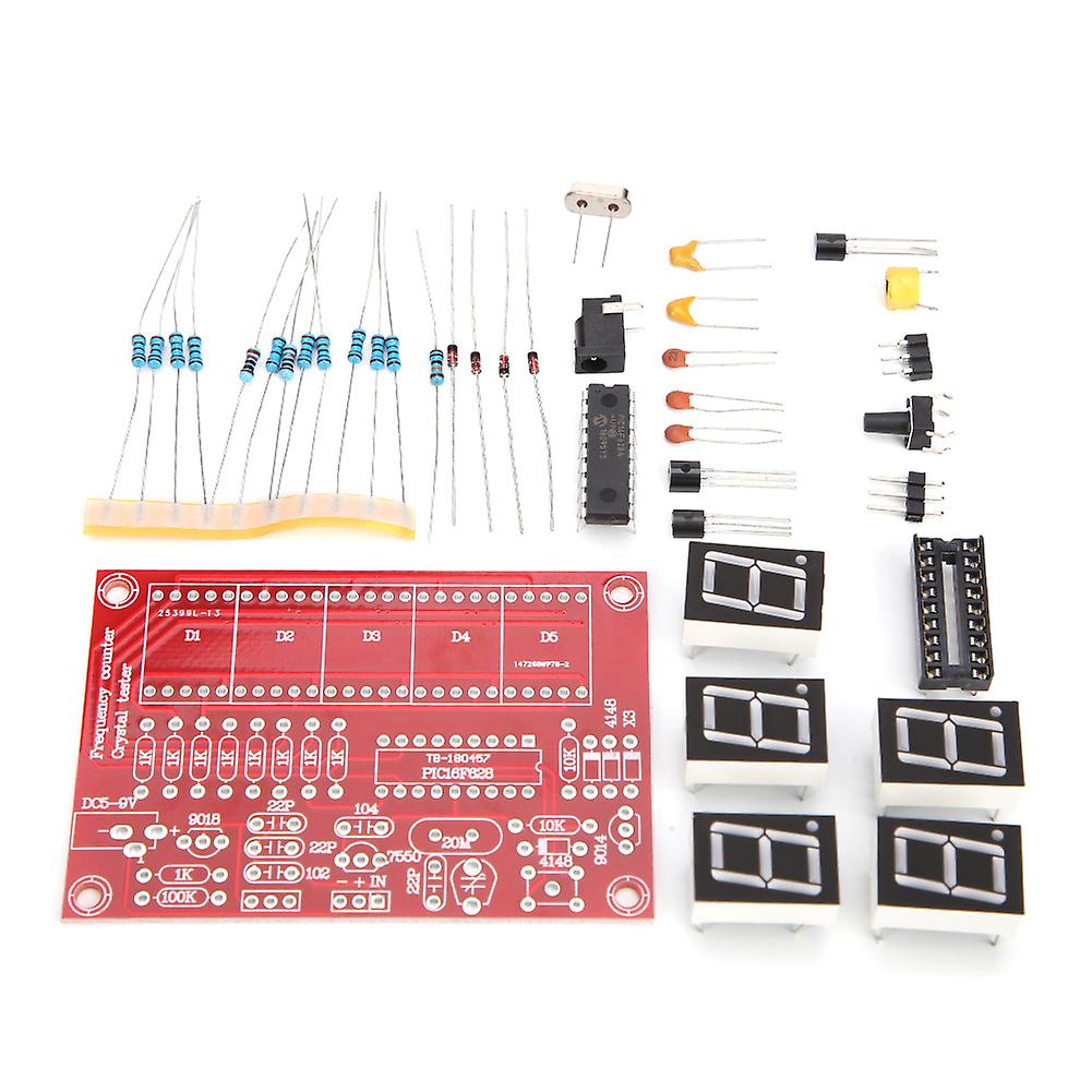 Diy 1hz-50mhz Frequency Indicator Crystal Oscillator Tester Module Kit With 5 Digits Digital Tube Display Red