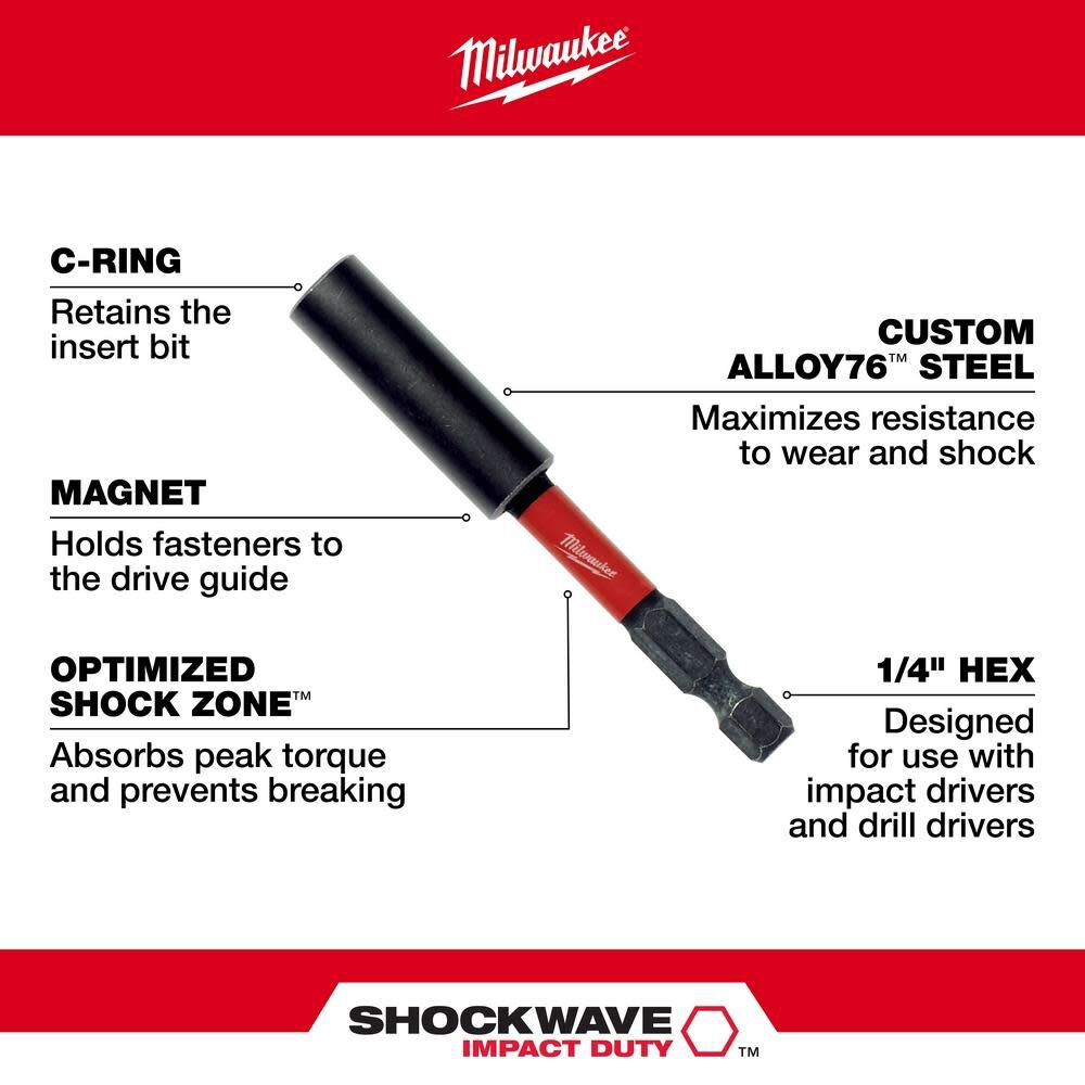 Milwaukee SHOCKWAVE 3 in. Magnetic Bit Tip Holder 48-32-4503 from Milwaukee