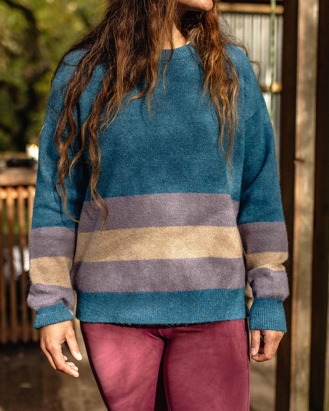 Bay Recycled Knitted Jumper - Blue Coral