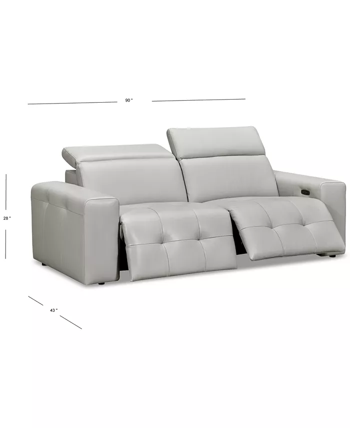 Furniture CLOSEOUT! Haigan 2-Pc. Leather Sectional Sofa with 2 Power Recliners