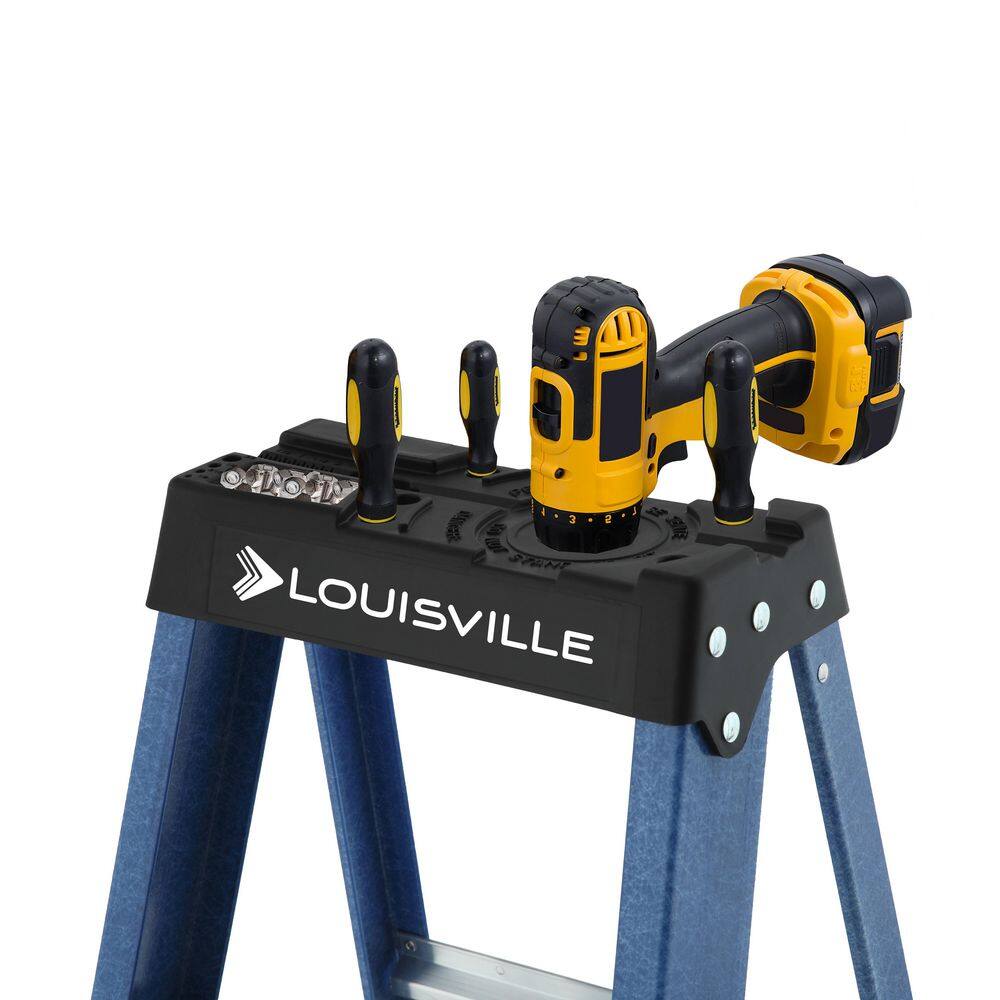 Louisville Ladder 4 ft. Fiberglass Step Ladder 8.5 ft. Reach with 225 lbs. Load Capacity Type II Duty Rating W-3217-04