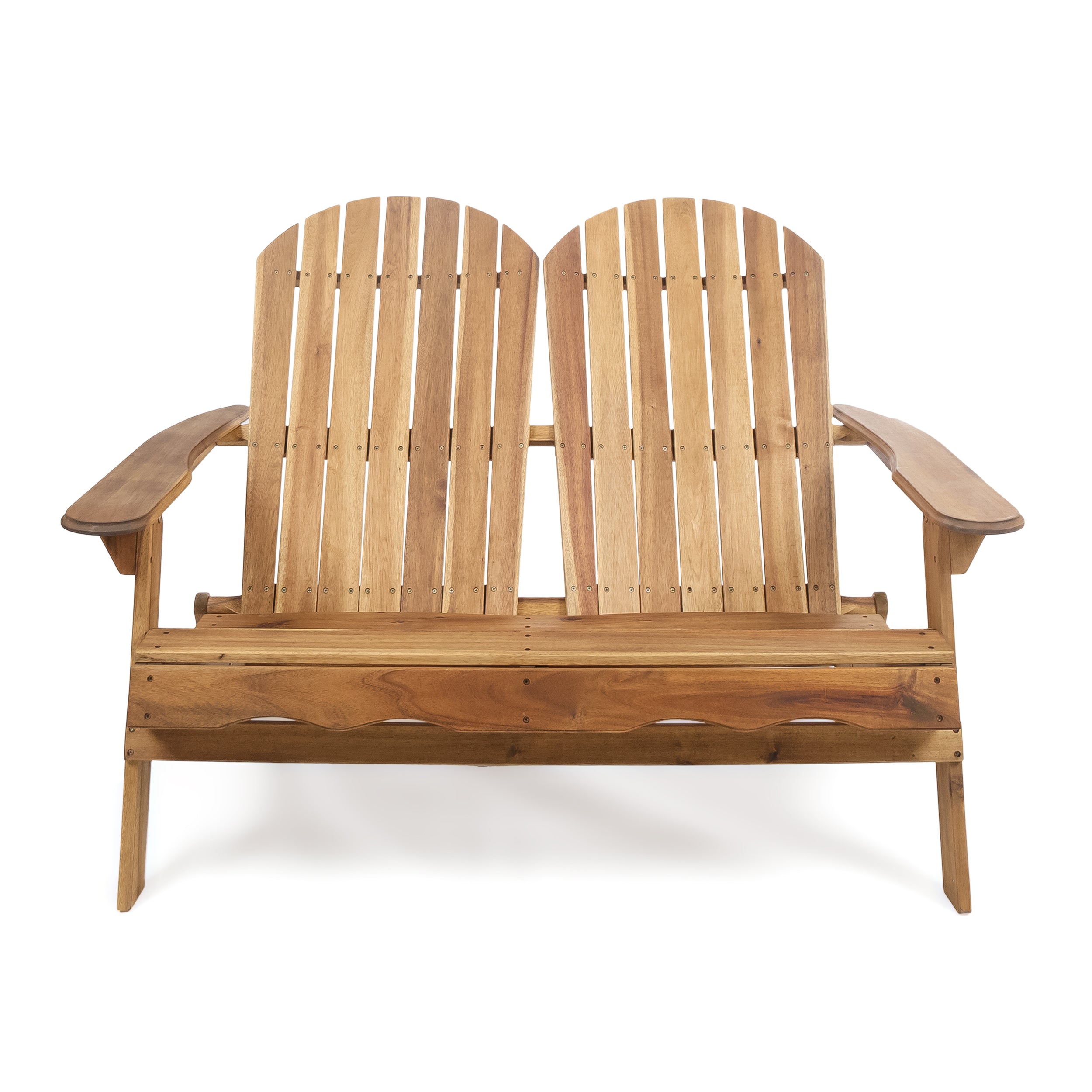 Vivian Outdoor Acacia Wood Adirondack Loveseat