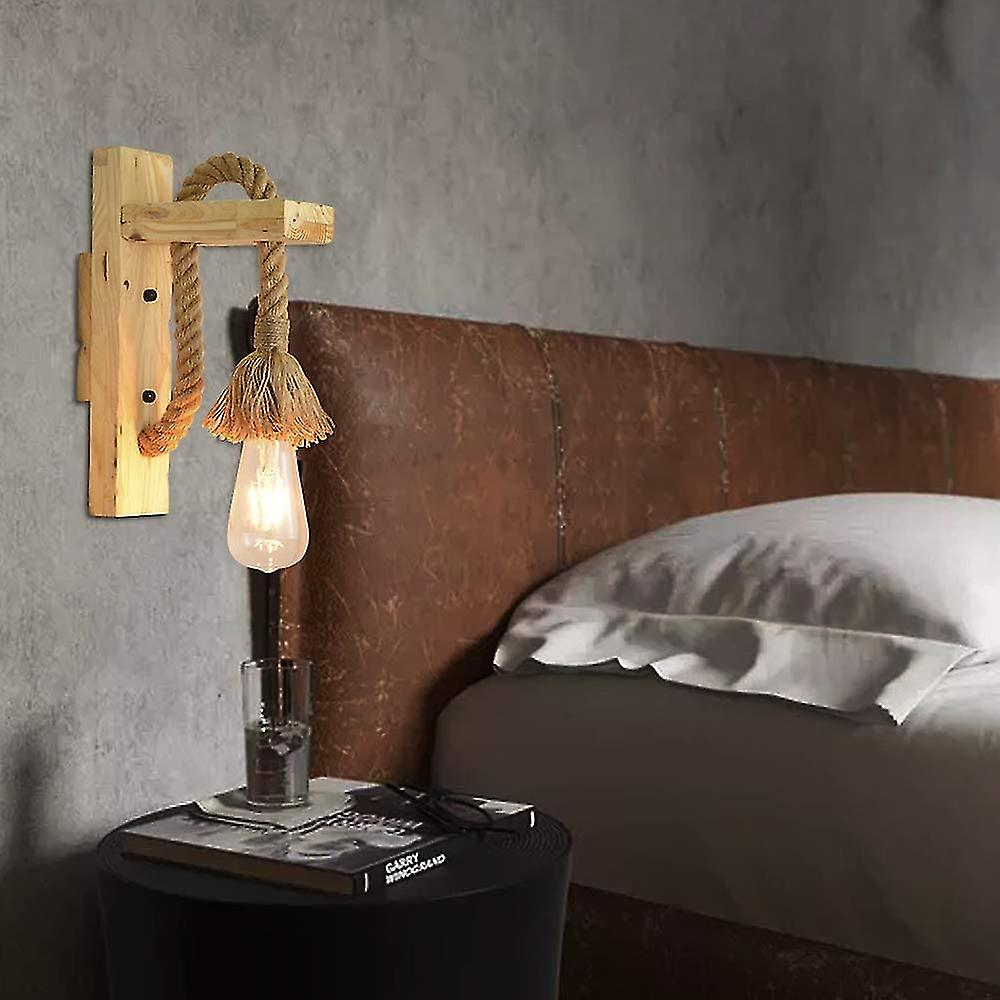 Indrial Led Sconce Rative Lamp Hemp Rope Sconce Cafe Hotel Restnt Fixture E27 Base Edison Bulb Warm Include