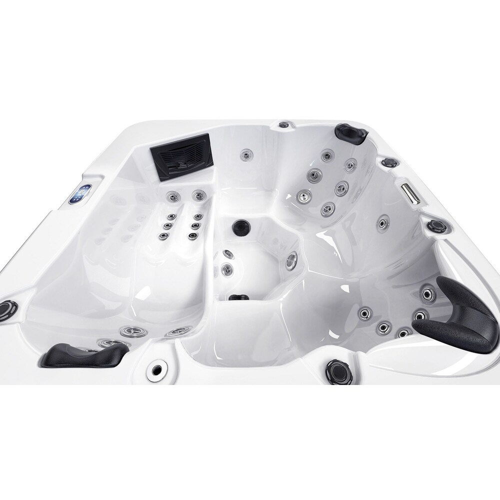 Luxuria Spas Newport 6 Person 57 Jet Acrylic Lounger Hot Tub with Ozonator