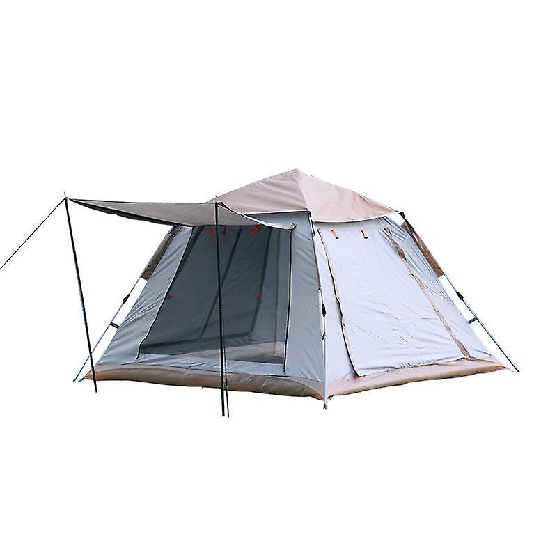 Outdoor camping automatic tent 2-3-4 person tent-Tent (medium) cloud grey