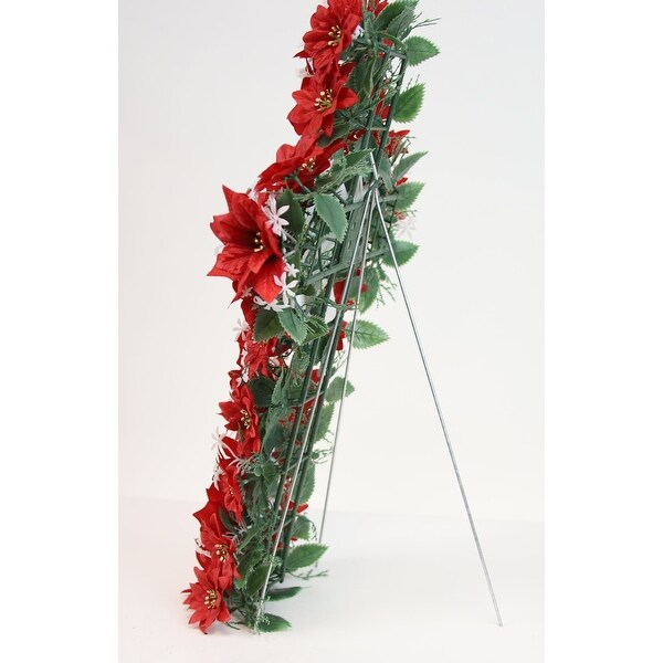 Memorial Christmas Poinsettia Memorial Cross