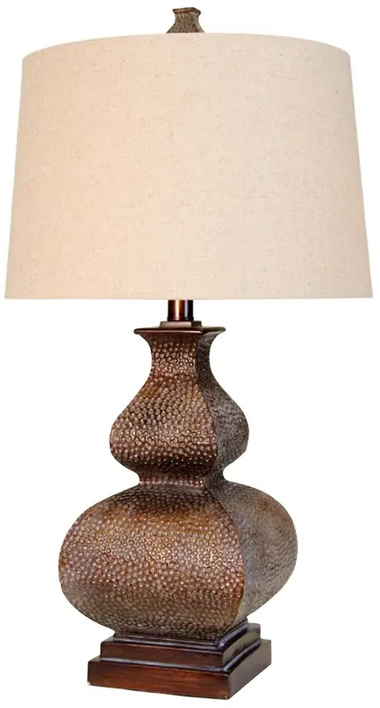 Subtle Golden Table Lamp with White Wash Finish