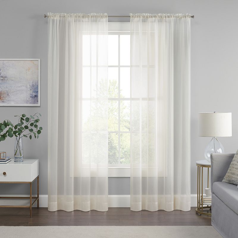 eclipse Livia Sheer Voile Rod Pocket Window Curtain Panel