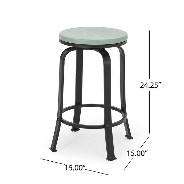 Skyla Industrial Swivel Counter Stools (Set of 2) by Christopher Knight Home