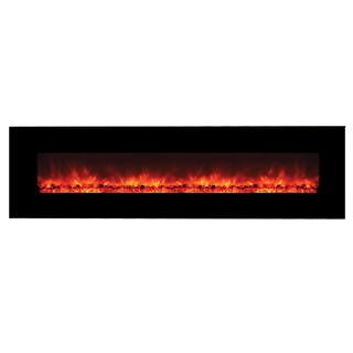 Master of Romance 95 in. Wall-Mount Electric Fireplace in Black FP95