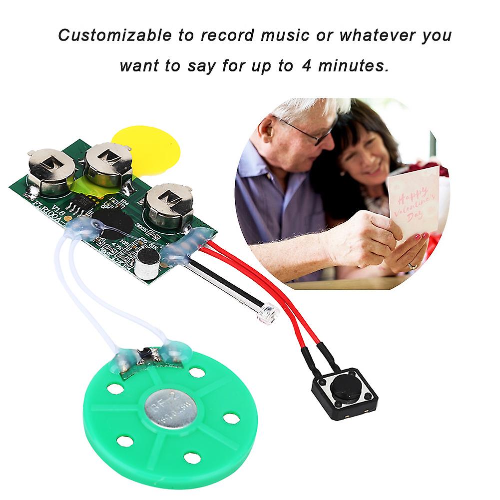 4mins Diy Recordable Greeting Card Module Light Sense Voice Sound Record Chip (loop Play)