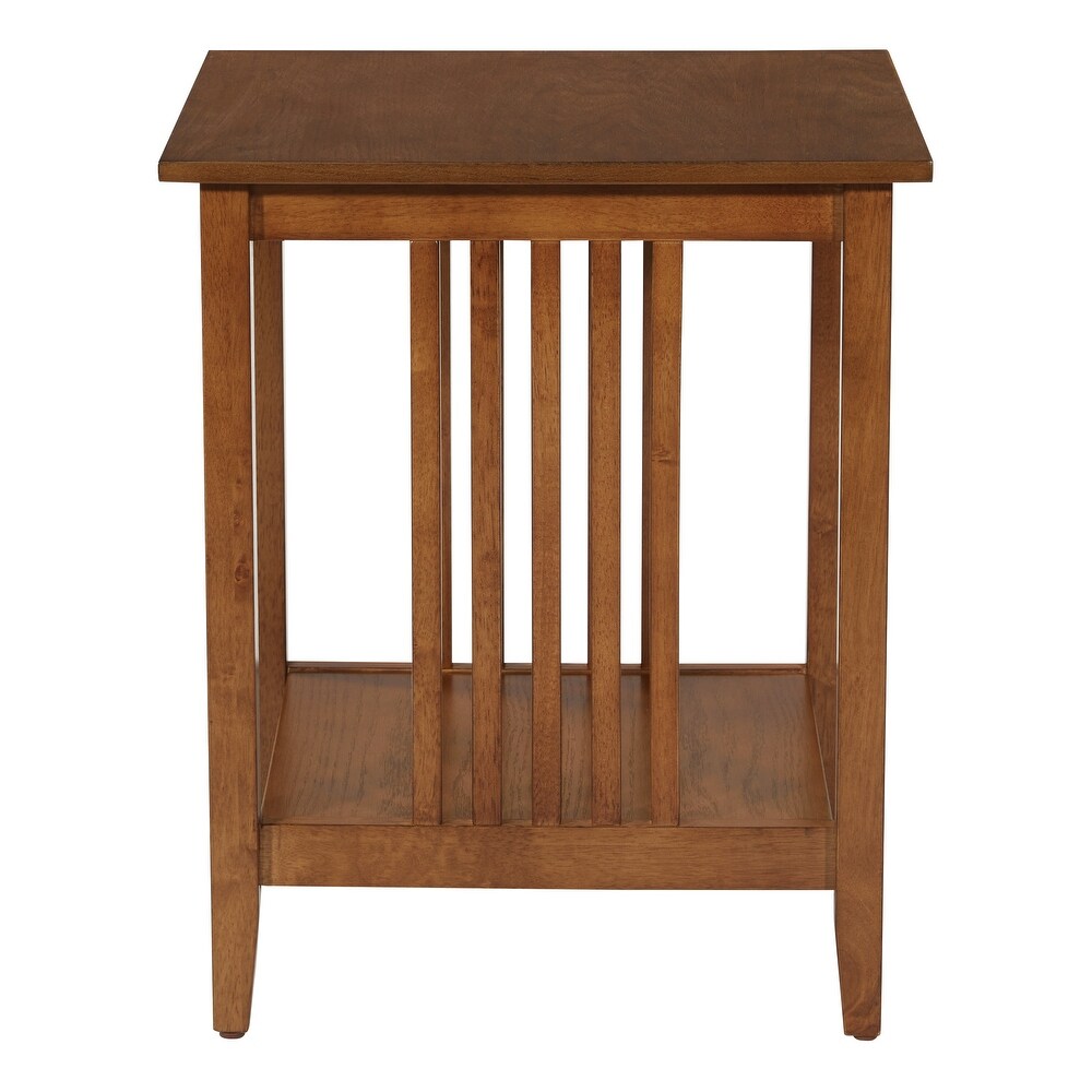 Porch   Den Clifton Mission Medium Oak Wood Finish Side Table