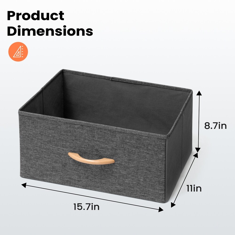 Foldable Drawer Fabric Storage Cubes Organizer Set Drawers of Closet Dresser Chest   Set of 2