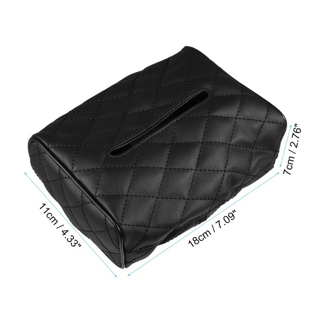 Unique Bargains Car Tissue Holder Aper Box Holder Faux Leather Organizer Tissue Case