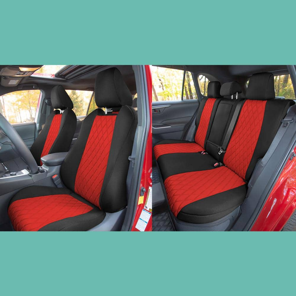 FH Group Neosupreme Custom Fit Seat Covers for 2019-2022 Toyota Rav4 LE to XLE to Limited DMCM5011RED-FULL