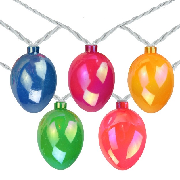 Northlight 10 count Pearl Multi colored Easter Egg String Light Set 7 25ft White Wire