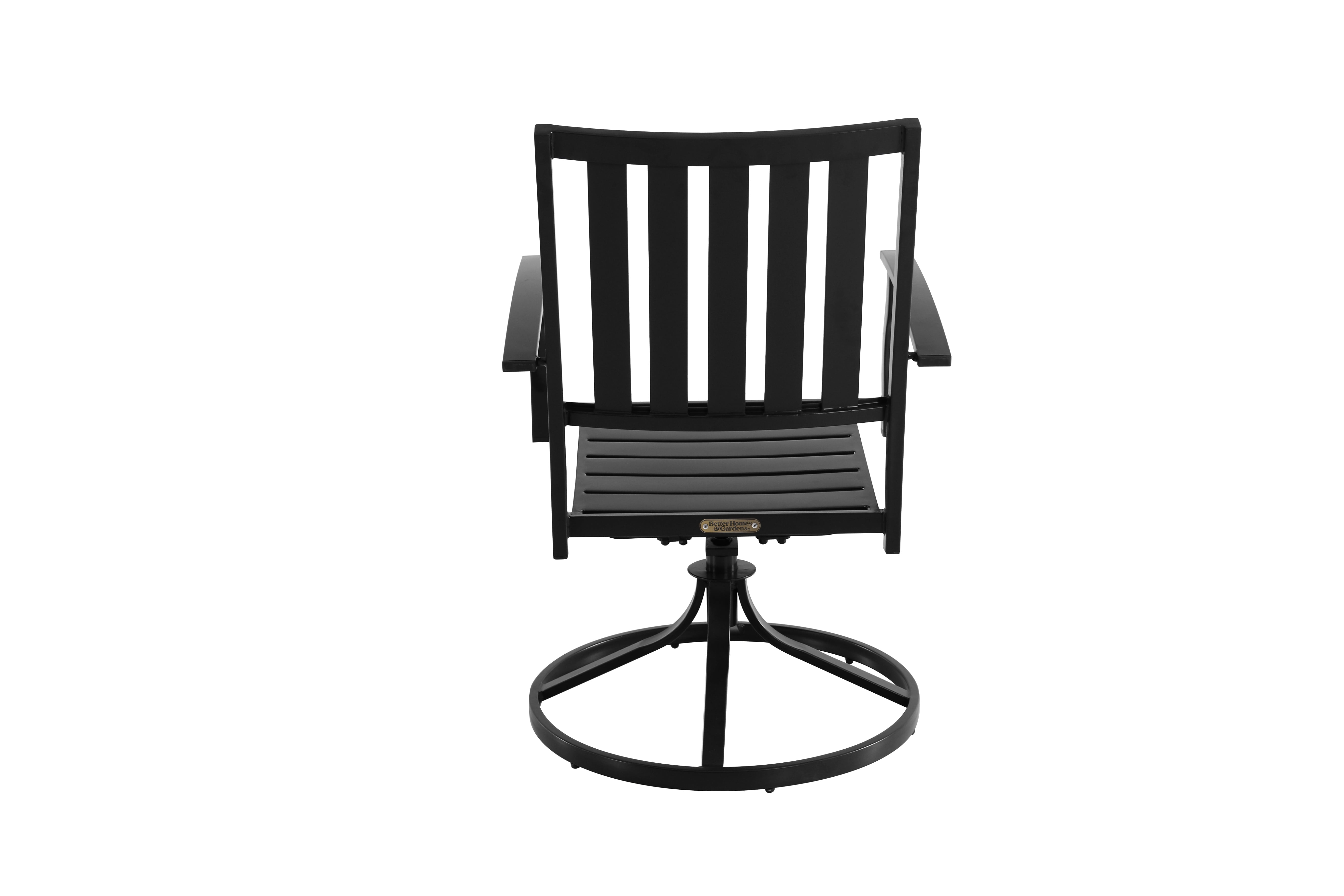 Better Homes & Gardens Camrose Outdoor Dining Chair - Steel - Set of 2 - Swivel - Black