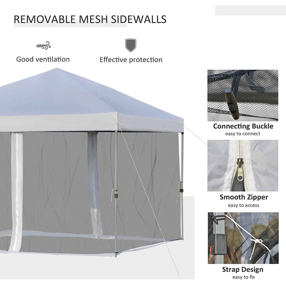 Portable Folding Tent Gazebo with Removable Sidewalls Mesh Curtains