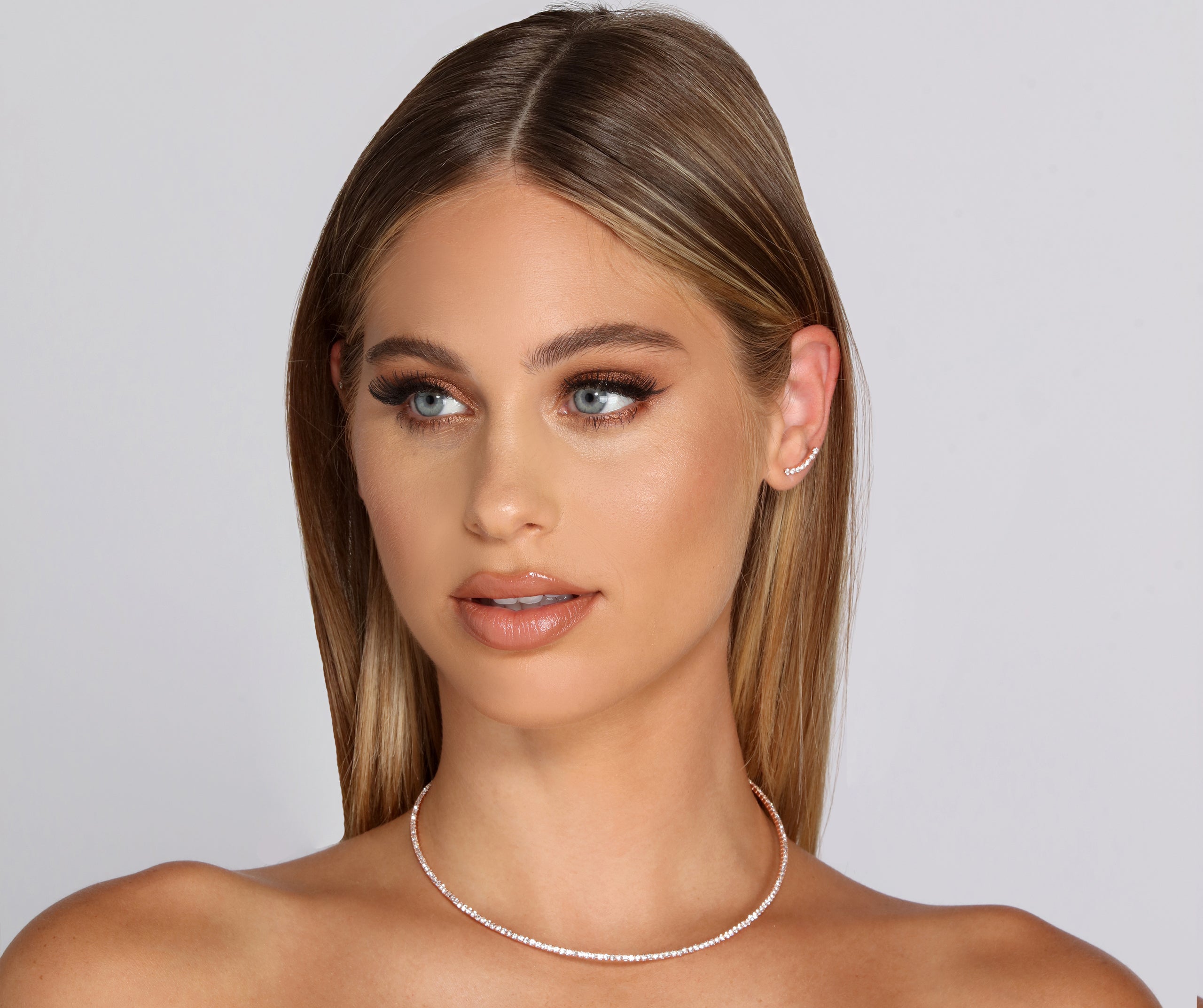 Dainty Rhinestone Choker Set