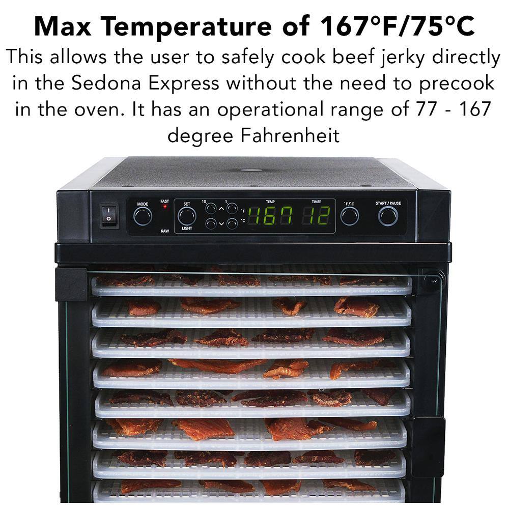 Tribest Sedona Express 11-Tray Black Food Dehydrator with Built-In Timer SDE-P6280-B